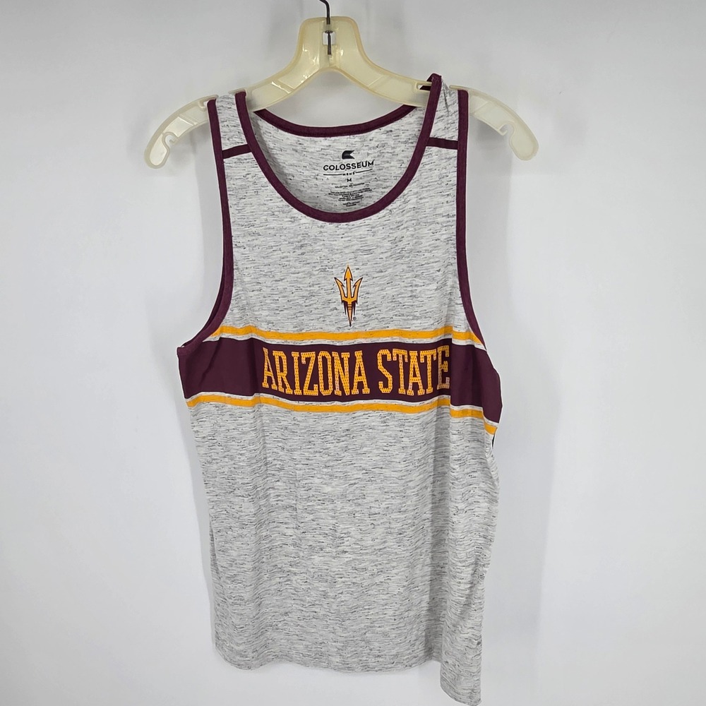 Colosseum Arizona State Sun Devils Tank Top Mens Medium Gray Maroon Gold ASU NEW